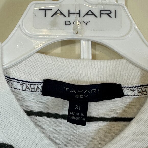 NWT Tahari 2 Pc Set Short Sleeve Henley and Khaki Elastic Waist Shorts Boys 3T - Picture 10 of 12